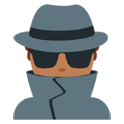 🕵🏾‍♂️ Emoji Detective Hombre: Tono De Piel Oscuro Medio en Twitter Twemoji 11.0.