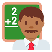 👨🏾‍🏫 Emoji Profesor: Tono De Piel Oscuro Medio en Twitter Twemoji 11.0.
