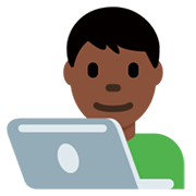 👨🏿‍💻 Emoji IT-Experte: dunkle Hautfarbe Twitter Twemoji 11.0.