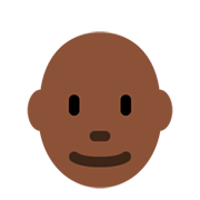 👨🏿‍🦲 Emoji Mann: dunkle Hautfarbe, Glatze Twitter Twemoji 11.0.