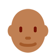 👨🏾‍🦲 Emoji Mann: mitteldunkle Hautfarbe, Glatze Twitter Twemoji 11.0.