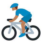 🚴🏾‍♂️ Emoji Hombre En Bicicleta: Tono De Piel Oscuro Medio en Twitter Twemoji 11.0.