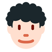 Emoji 👨🏻‍🦱 Uomo: Carnagione Chiara E Capelli Ricci su Twitter Twemoji 11.0.