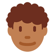 👨🏾‍🦱 Emoji Hombre: Tono De Piel Oscuro Medio Y Pelo Rizado en Twitter Twemoji 11.0.