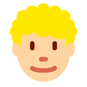 Emoji 👨🏼‍🦱 Uomo: Carnagione Abbastanza Chiara E Capelli Ricci su Twitter Twemoji 11.0.