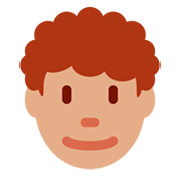 Emoji 👨🏽‍🦱 Uomo: Carnagione Olivastra E Capelli Ricci su Twitter Twemoji 11.0.