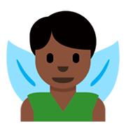 🧚🏿‍♂️ Emoji männliche Fee: dunkle Hautfarbe Twitter Twemoji 11.0.