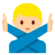 Emoji 🙅🏼‍♂️ Uomo Con Gesto Di Rifiuto: Carnagione Abbastanza Chiara su Twitter Twemoji 11.0.