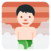 🧖🏻‍♂️ Emoji Mann in Dampfsauna: helle Hautfarbe Twitter Twemoji 11.0.