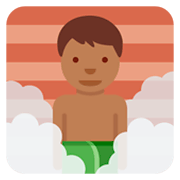 🧖🏾‍♂️ Emoji Mann in Dampfsauna: mitteldunkle Hautfarbe Twitter Twemoji 11.0.
