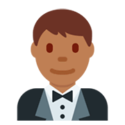 🤵🏾 Emoji Person im Smoking: mitteldunkle Hautfarbe Twitter Twemoji 11.0.