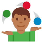 🤹🏾‍♂️ Emoji Jongleur: mitteldunkle Hautfarbe Twitter Twemoji 11.0.