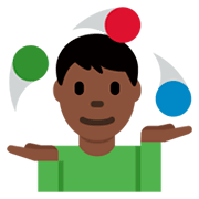 Emoji 🤹🏿‍♂️ Giocoliere Uomo: Carnagione Scura su Twitter Twemoji 11.0.