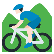 🚵🏻‍♂️ Emoji Mountainbiker: helle Hautfarbe Twitter Twemoji 11.0.