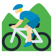 🚵🏼‍♂️ Emoji Homem Fazendo Mountain Bike: Pele Morena Clara na Twitter Twemoji 11.0.