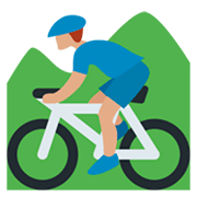 🚵🏽‍♂️ Emoji Homem Fazendo Mountain Bike: Pele Morena na Twitter Twemoji 11.0.