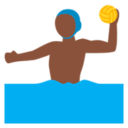 🤽🏿‍♂️ Emoji Wasserballspieler: dunkle Hautfarbe Twitter Twemoji 11.0.