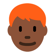 👨🏿‍🦰 Emoji Mann: dunkle Hautfarbe, rotes Haar Twitter Twemoji 11.0.