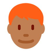 Emoji 👨🏾‍🦰 Uomo: Carnagione Abbastanza Scura E Capelli Rossi su Twitter Twemoji 11.0.