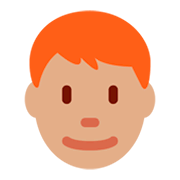 Emoji 👨🏽‍🦰 Uomo: Carnagione Olivastra E Capelli Rossi su Twitter Twemoji 11.0.