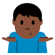 🤷🏿‍♂️ Emoji schulterzuckender Mann: dunkle Hautfarbe Twitter Twemoji 11.0.