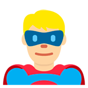 Émoji 🦸🏼‍♂️ Super-héros Homme : Peau Moyennement Claire sur Twitter Twemoji 11.0.