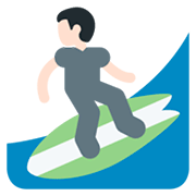 🏄🏻‍♂️ Emoji Hombre Haciendo Surf: Tono De Piel Claro en Twitter Twemoji 11.0.