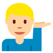 Emoji 💁🏼‍♂️ Uomo Con Suggerimento: Carnagione Abbastanza Chiara su Twitter Twemoji 11.0.