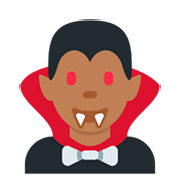 🧛🏾‍♂️ Emoji männlicher Vampir: mitteldunkle Hautfarbe Twitter Twemoji 11.0.