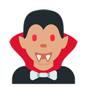 🧛🏽‍♂️ Emoji Vampiro Hombre: Tono De Piel Medio en Twitter Twemoji 11.0.