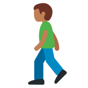 🚶🏾‍♂️ Emoji Hombre Caminando: Tono De Piel Oscuro Medio en Twitter Twemoji 11.0.