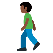 🚶🏿‍♂️ Emoji Hombre Caminando: Tono De Piel Oscuro en Twitter Twemoji 11.0.