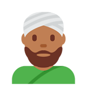 👳🏾‍♂️ Emoji Hombre Con Turbante: Tono De Piel Oscuro Medio en Twitter Twemoji 11.0.