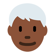 👨🏿‍🦳 Emoji Mann: dunkle Hautfarbe, weißes Haar Twitter Twemoji 11.0.