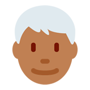 👨🏾‍🦳 Emoji Mann: mitteldunkle Hautfarbe, weißes Haar Twitter Twemoji 11.0.