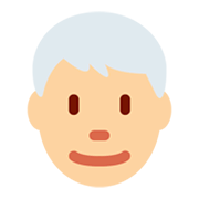 👨🏼‍🦳 Emoji Hombre: Tono De Piel Claro Medio Y Pelo Blanco en Twitter Twemoji 11.0.
