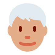 👨🏽‍🦳 Emoji Hombre: Tono De Piel Medio Y Pelo Blanco en Twitter Twemoji 11.0.