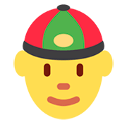 👲 Emoji Mann mit chinesischem Hut Twitter Twemoji 11.0.