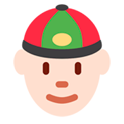 👲🏻 Emoji Mann mit chinesischem Hut: helle Hautfarbe Twitter Twemoji 11.0.