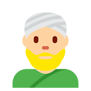 👳🏼 Emoji Persona Con Turbante: Tono De Piel Claro Medio en Twitter Twemoji 11.0.