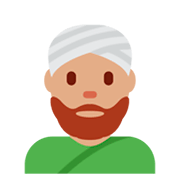 Emoji 👳🏽 Persona Con Turbante: Carnagione Olivastra su Twitter Twemoji 11.0.