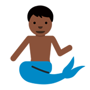 🧜🏿‍♂️ Emoji Sirena Hombre: Tono De Piel Oscuro en Twitter Twemoji 11.0.