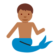 🧜🏾‍♂️ Emoji Sirena Hombre: Tono De Piel Oscuro Medio en Twitter Twemoji 11.0.