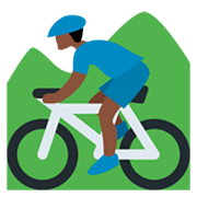 🚵🏿 Emoji Pessoa Fazendo Mountain Bike: Pele Escura na Twitter Twemoji 11.0.