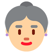 Émoji 👵🏼 Femme âgée : Peau Moyennement Claire sur Twitter Twemoji 11.0.