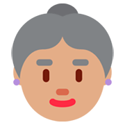 Émoji 👵🏽 Femme âgée : Peau Légèrement Mate sur Twitter Twemoji 11.0.