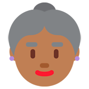👵🏾 Emoji ältere Frau: mitteldunkle Hautfarbe Twitter Twemoji 11.0.