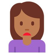 🙍🏾 Emoji missmutige Person: mitteldunkle Hautfarbe Twitter Twemoji 11.0.