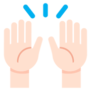 🙌🏻 Emoji zwei erhobene Handflächen: helle Hautfarbe Twitter Twemoji 11.0.