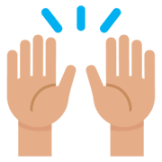 🙌🏽 Emoji zwei erhobene Handflächen: mittlere Hautfarbe Twitter Twemoji 11.0.